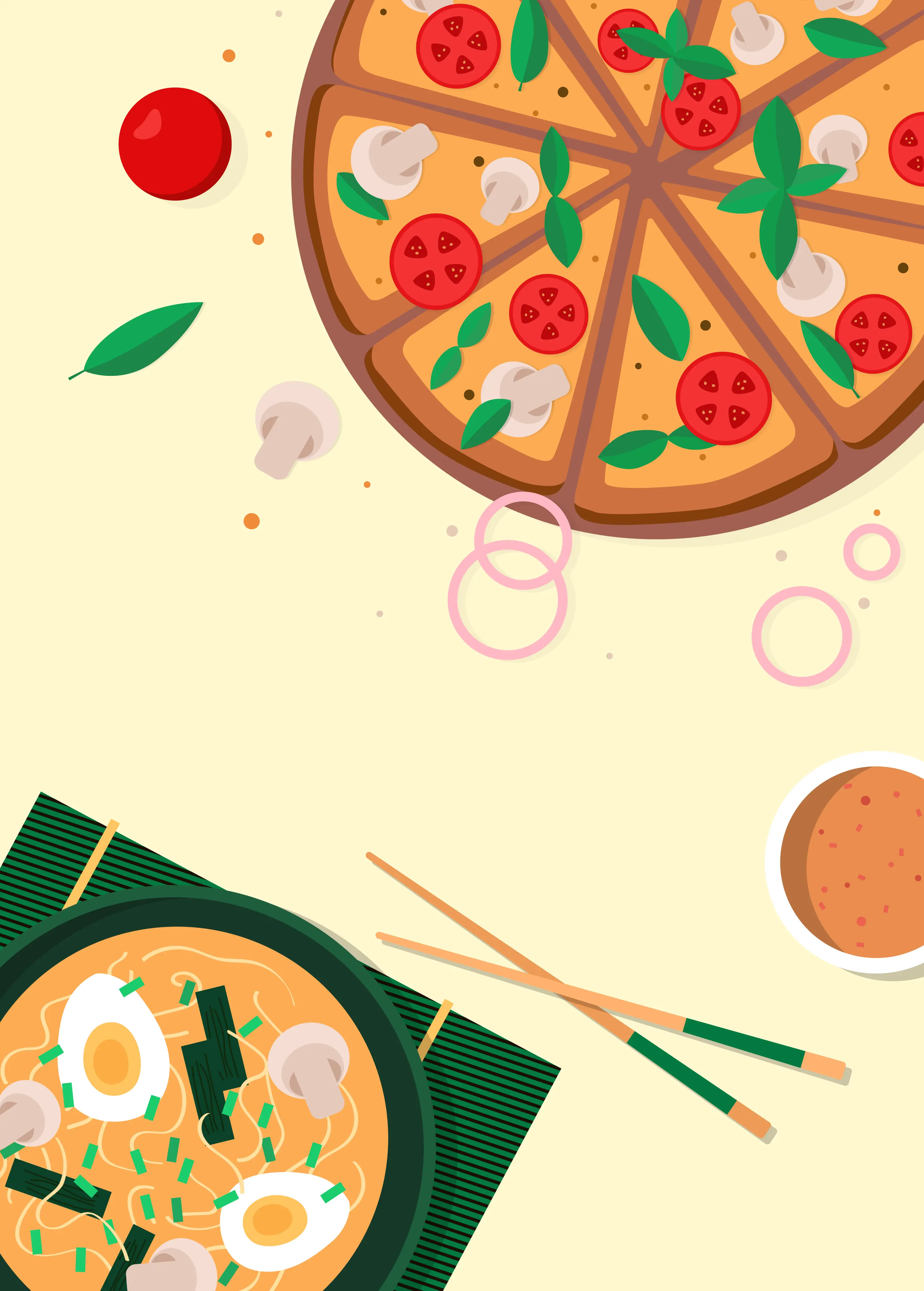 mikan restaurant illustration